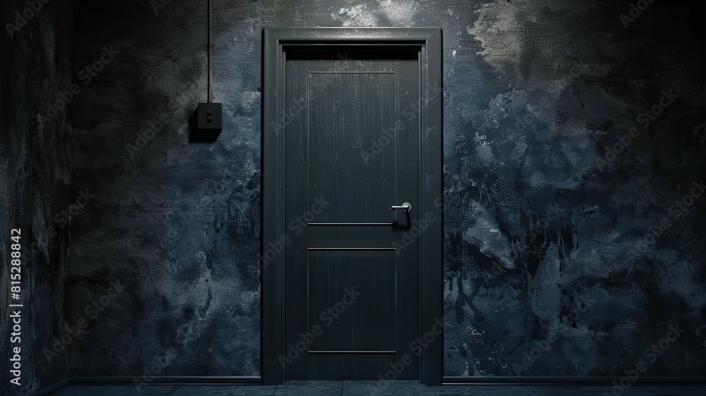 Modern dark gray door in a concrete room - A sleek, modern dark gray door in a moody dim lit room with textured concrete walls, illustrating minimalism Modern dark gray door in a concrete room - A sleek, modern dark gray door in a moody dim lit room with textured concrete walls, illustrating minimalism