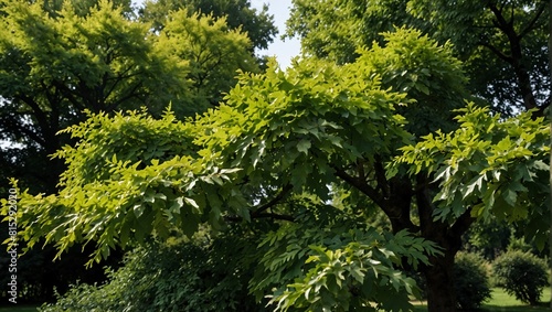 Elms: Elms have a broad, vase-shaped canopy and serrated leaves. They are commonly found in temperate regions but have been affected by diseases such as Dutch elm disease,Deciduous Trees 