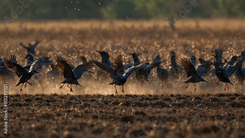 The intricate dance of a flock of starlings in flight ai_generated