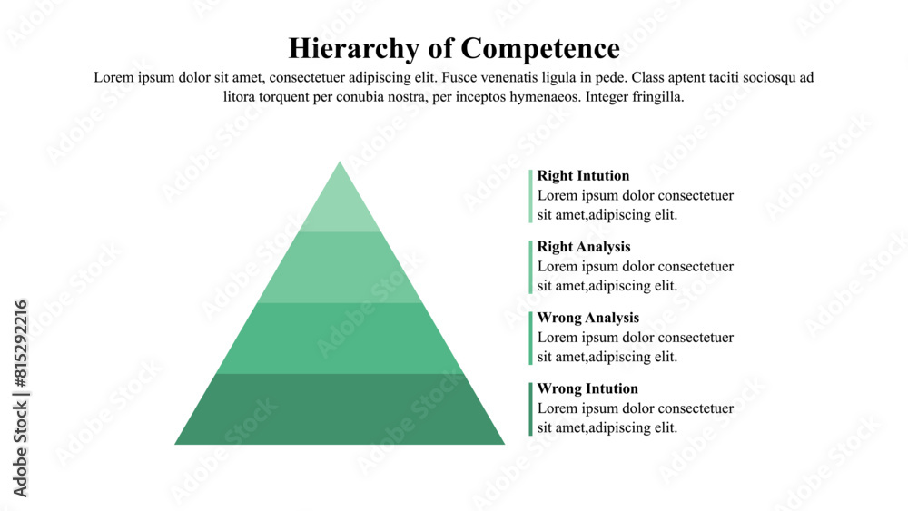 Fototapeta premium Infographic presentation template of the hierarchy of competence. 