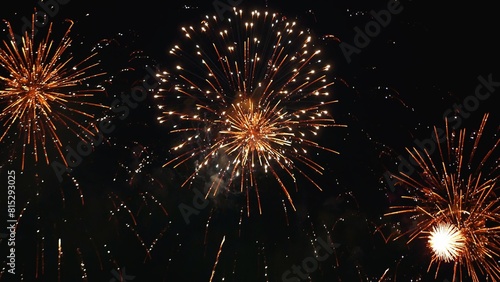 Wallpaper Mural Golden Firework celebrate anniversary independence day night time celebrate national holiday. Countdown to new year 2024 party time event. Happy new year 2025, 4th of july holiday festival concept Torontodigital.ca