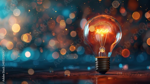 Entrepreneurship concept illustrated with lightbulb symbolizing innovation and creativity in driving economic progress. 