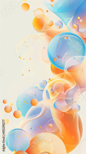 Wallpaper Mural Abstract colorful bubbles floating upward - Vibrant abstract design featuring translucent bubbles in a mixture of warm and cool tones Torontodigital.ca
