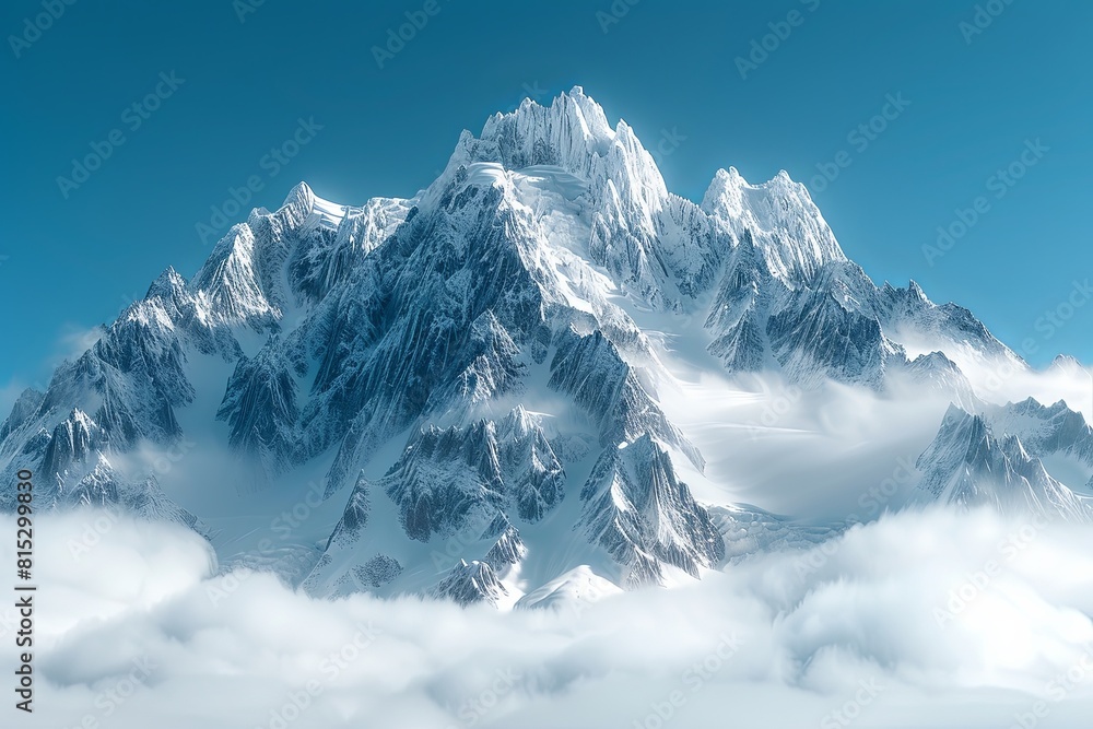 Obraz premium Heavenly Snow Mountain: Cinematic Filter 8K Volumetric Fantasy Scenery