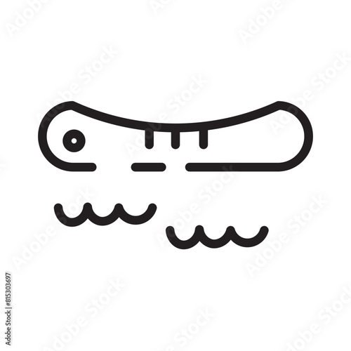 Boat Cowboy Desert Line Icon