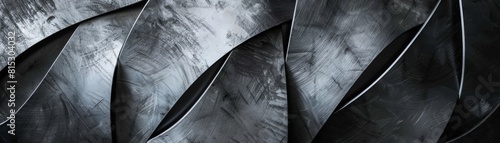 Black and silver metal turbine blades. photo