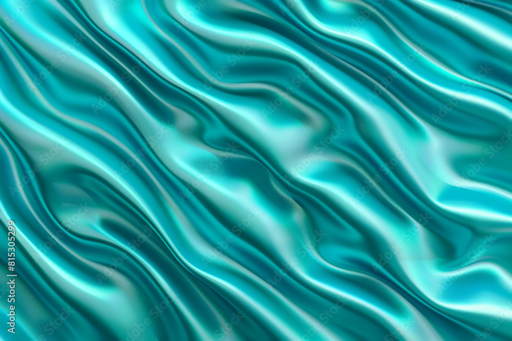 Obraz premium Refreshing modern design bright turquoise flag waves.
