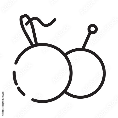 Needlework Pin Pincushion Line Icon