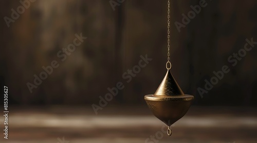 Pendulum swinging in harmonic motion, exemplifying the principles of oscillation and periodicity.