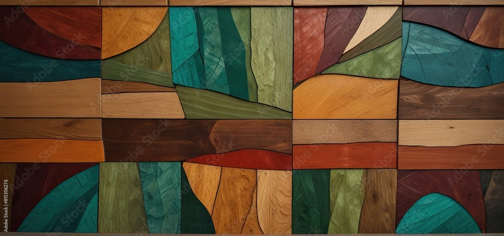 Fototapeta premium colorful wood texture background, Abstract wood plank or tiles
