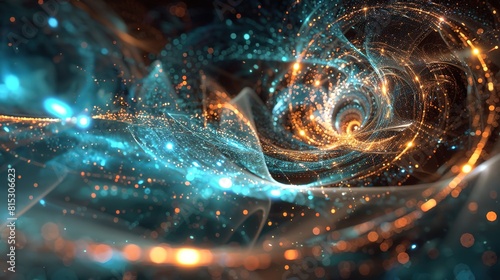 Wallpaper Mural Quantum entanglement illustrated through entwined particles, challenging conventional notions of locality. Torontodigital.ca