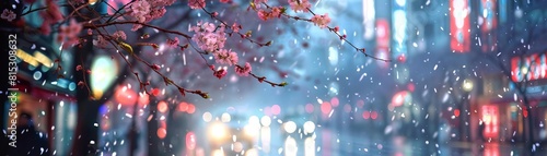 Host a haiku contest inspired by the sights and sounds of Neon Tokyo Sakura Street, inviting participants to craft evocative poems that capture the beauty and energy of cherry blossoms and neon lights photo