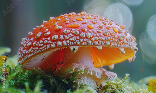 macro shot of layering beautiful mushroom