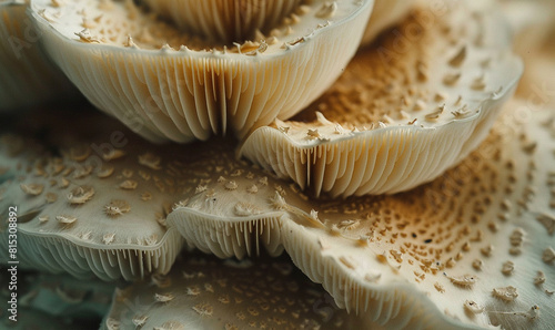 macro shot of layering beautiful mushroom