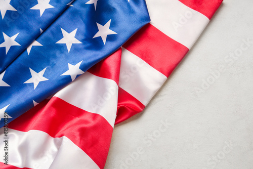 USA flag on light backgroun...