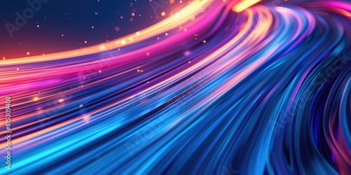 a background with blue and purple stripes, in the style of light and space movement, rollerwave, colorful curves, photo taken with nikon d750, precisionist art, night photography, light orange and sky photo