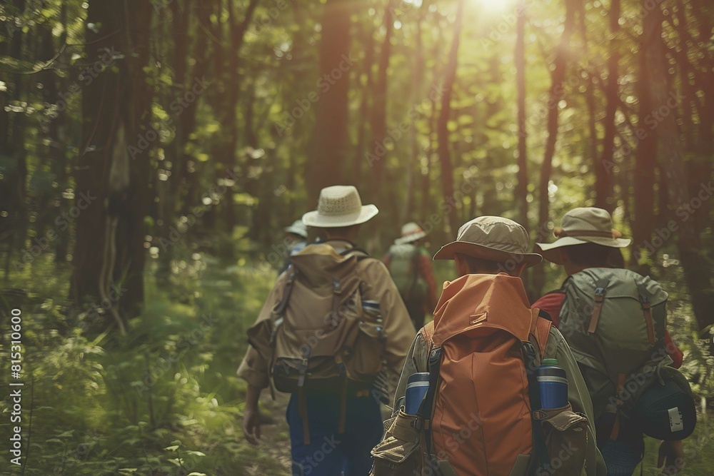 Boy scouts going to a forest Boy scouts going to a forest
