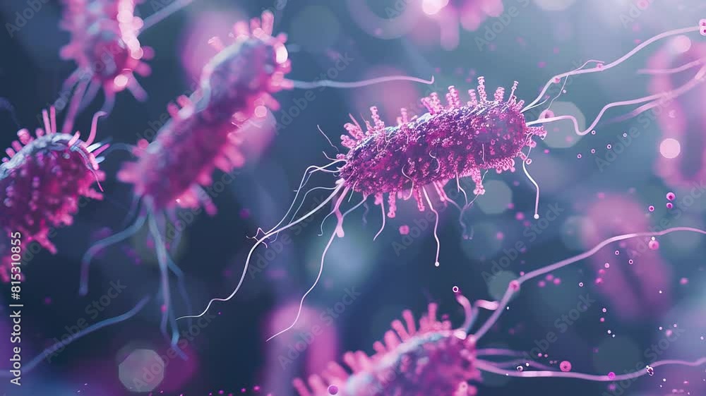 Illustration of bacteria, close up Illustration of bacteria, close up