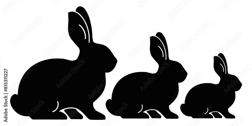 black rabbit silhouette clipart  vectors and stock illustrations rabbit silhouette