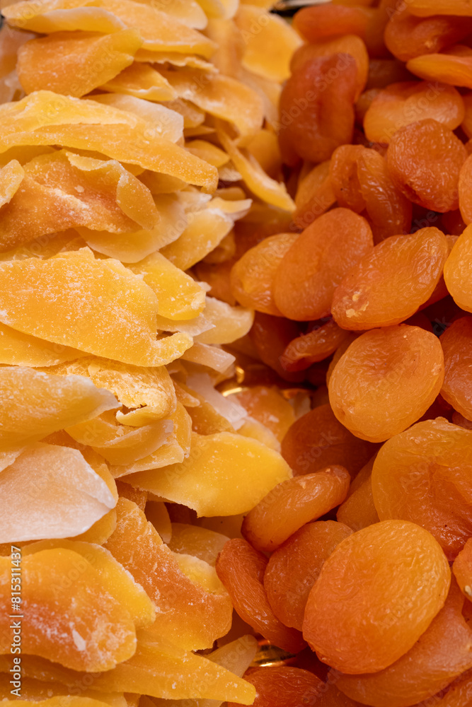 Dehydrated fruits and traditional nuts, nutritious and delicious foods: a colorful combination of vegetarian and healthy foods. Dehydrated fruits and traditional nuts, nutritious and delicious foods: a colorful combination of vegetarian and healthy foods.