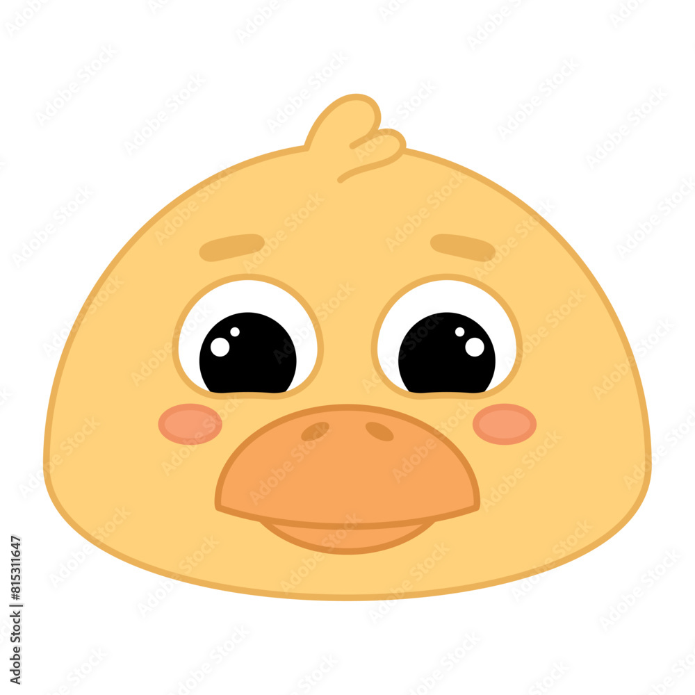 Cute kawaii duck emoji icon Vector illustration Cute kawaii duck emoji icon Vector illustration