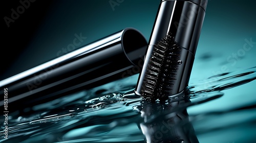 **A tube of waterproof black mascara with lengthening properties photo