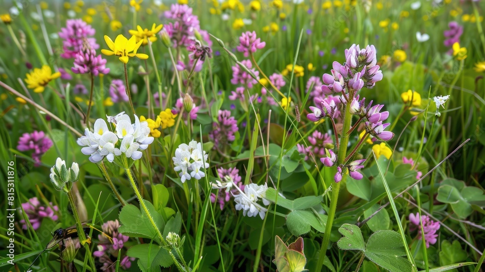 In the Latvian countryside during the vibrant days surrounding the summer solstice a stunning and diverse meadow comes to life with a brilliant display of colorful wildflowers Among the blo In the Latvian countryside during the vibrant days surrounding the summer solstice a stunning and diverse meadow comes to life with a brilliant display of colorful wildflowers Among the blo