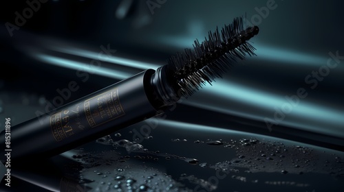 **A tube of waterproof black mascara with lengthening properties photo