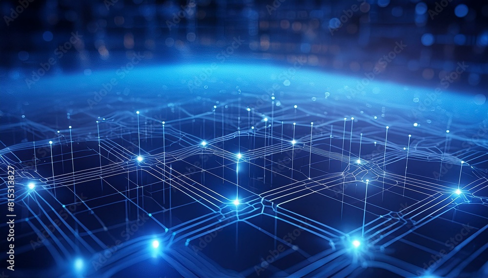 abstract technology background. An abstract representation of a quantum computing lab with floating, interconnected nodes abstract technology background. An abstract representation of a quantum computing lab with floating, interconnected nodes