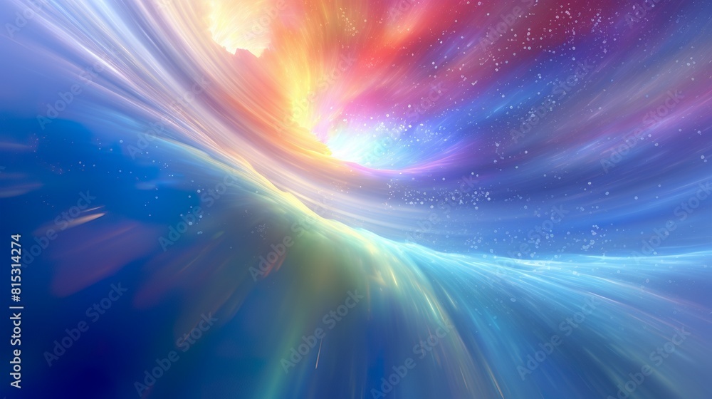 Abstract illustration of a surreal and complex rendering of lines, rays and particles of light. Light beams and blue light penetration effects. Abstract illustration of a surreal and complex rendering of lines, rays and particles of light. Light beams and blue light penetration effects.