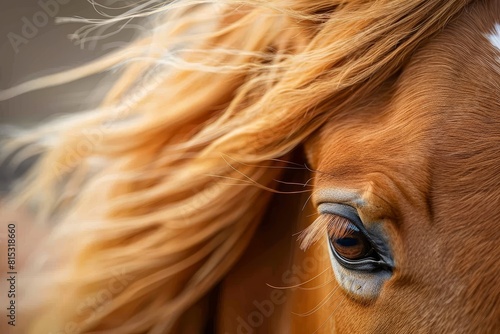 The image shows a close-up of a horse s eye