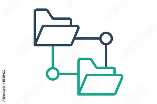 network folder icon. icon related to information technology. line icon style. technology element vector illustration