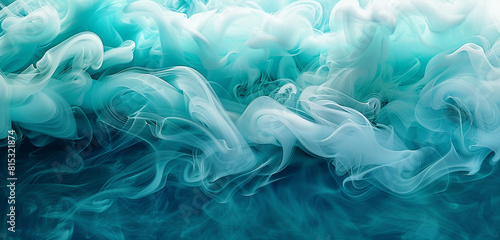 Natural beauty in ethereal turquoise smoke waves, perfect for tranquil designs.