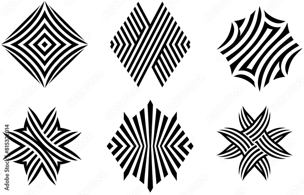 set of black and white shapes set of black and white shapes