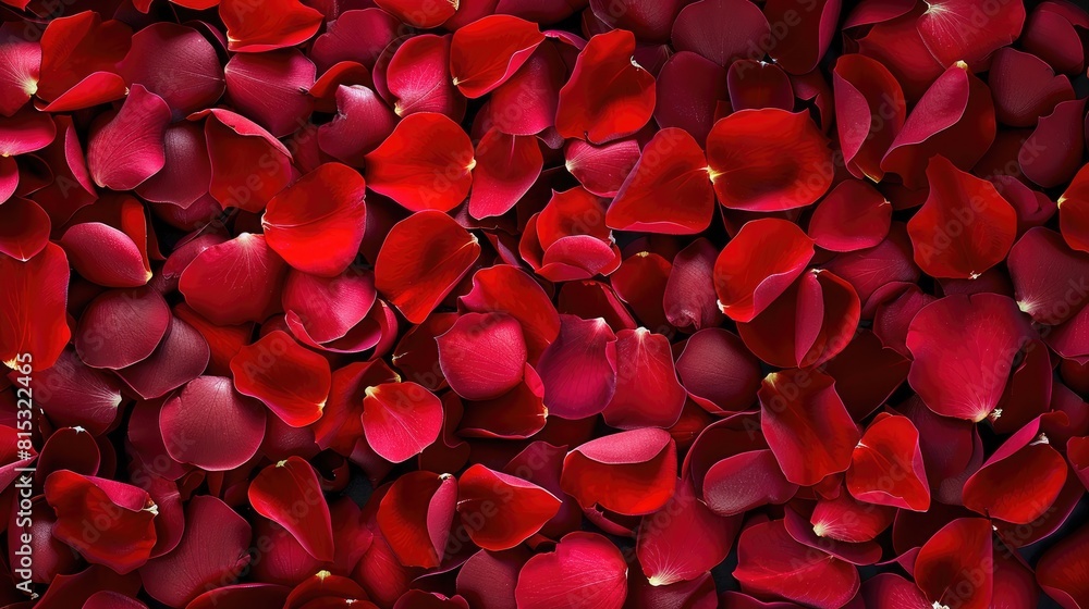 An enchanting perspective of vibrant red rose petals from above An enchanting perspective of vibrant red rose petals from above