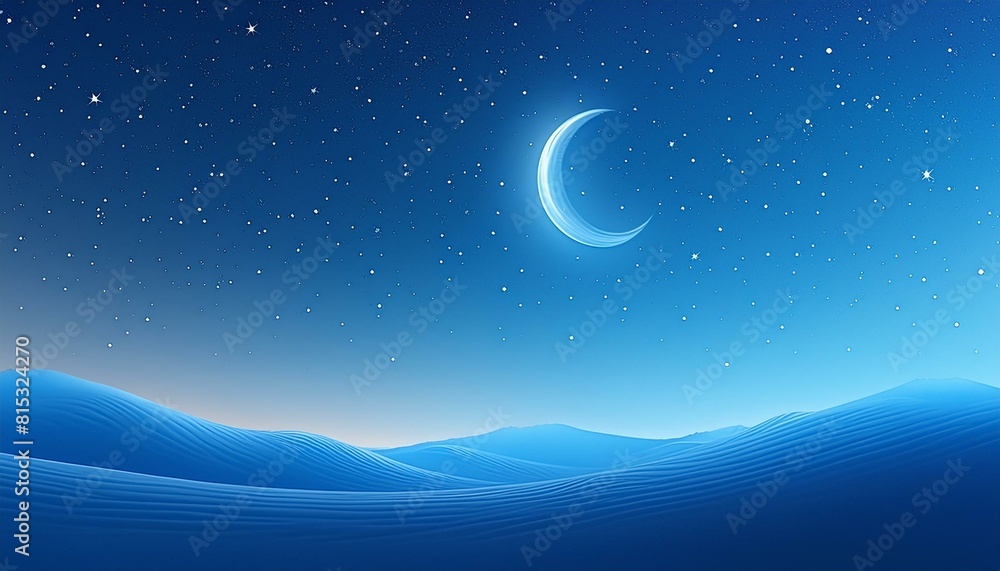 Fototapeta premium starry night sky. A clear, star-filled sky with a smooth gradient from twilight blue to deep midnight blue. 