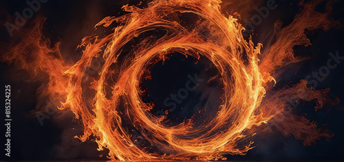 Abstract bonfire on a black background, Mysterious abstraction of fire