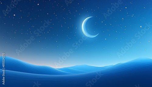 starry night sky. A clear, star-filled sky with a smooth gradient from twilight blue to deep midnight blue. 
