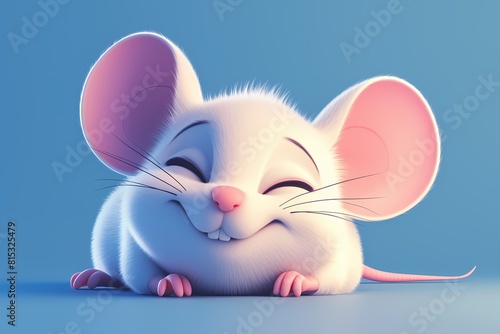 cute cartoon mouse lying on the floor