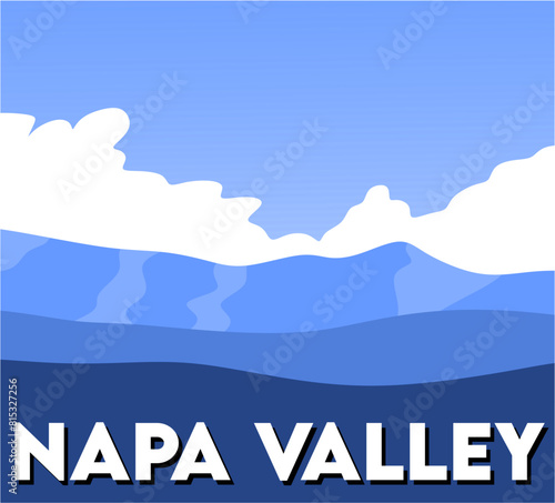 Napa Valley with beautiful blue sky views