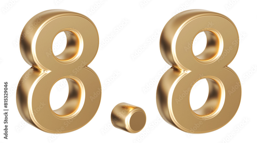 8.8 sale promotion number gold 3d 8.8 sale promotion number gold 3d