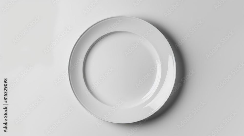 Plate with nothing on it placed alone on a white background Plate with nothing on it placed alone on a white background