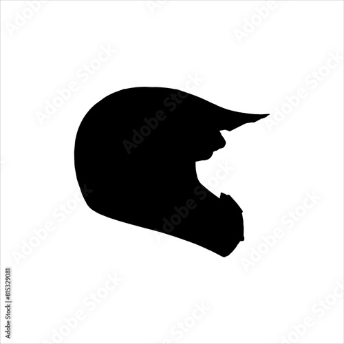 Bike helmet silhouette isolated on white background. Bike helmet  icon vector illustration.
