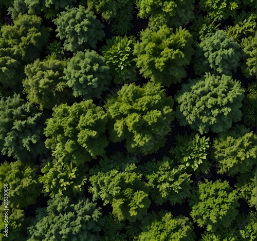 Aerial view green trees under the green grace canopy  photo