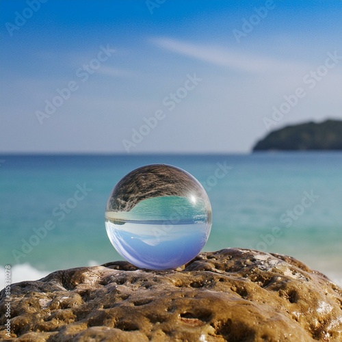 crystal ball on the beach