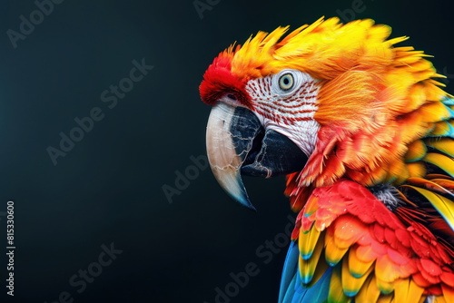 closeup colorful of parrot, bird