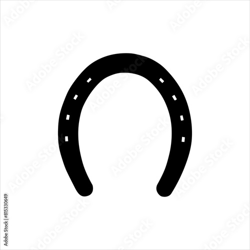 Horse shoe silhouette isolated on white background. Horseshoe icon vector illustration.