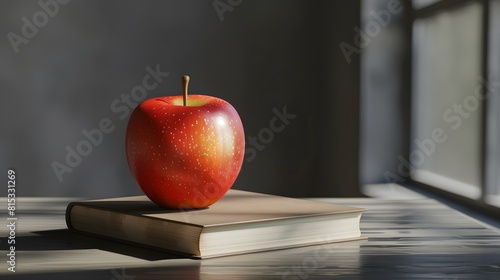 A shiny red apple, traditionally given as a gift to teachers. 3D. Realistic. Printing. Generate.