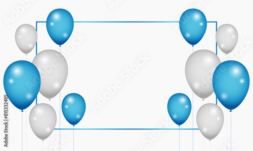 Balloon frame background. Grand Opening Card luxury greeting rich. wedding and birthday. vector illustration