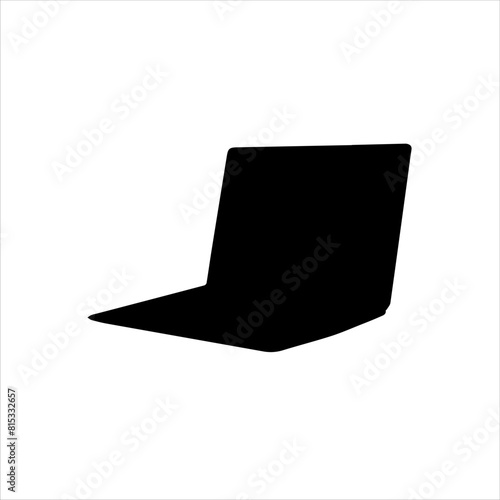 Laptop side view silhouette icon vector illustration isolated on white background